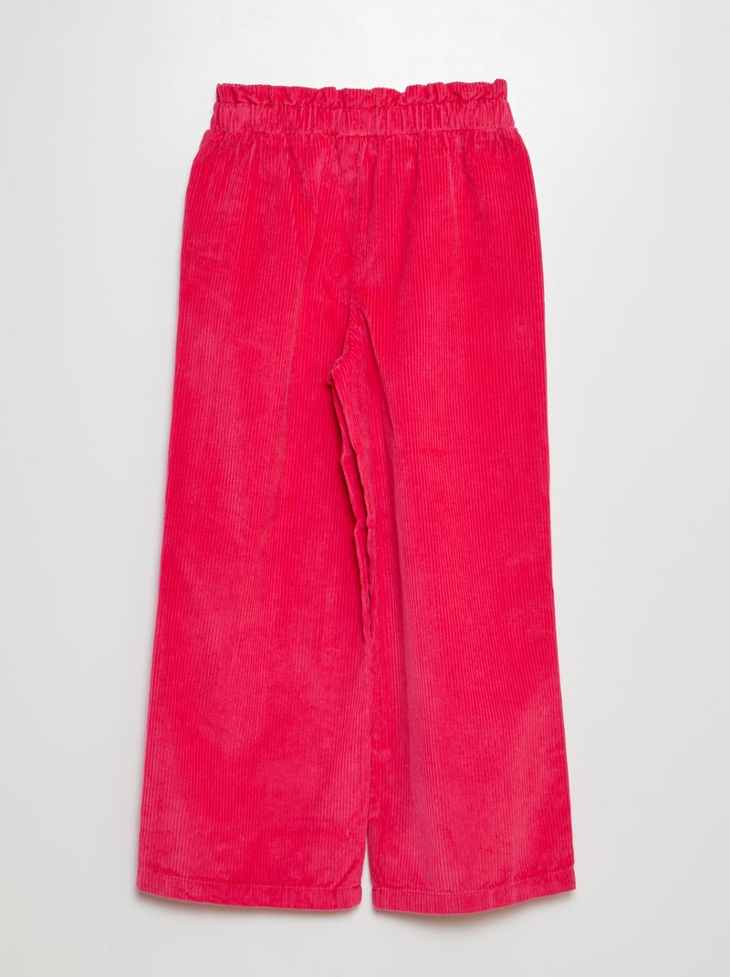 Pantalon en velours côtelé rose - Kiabi
