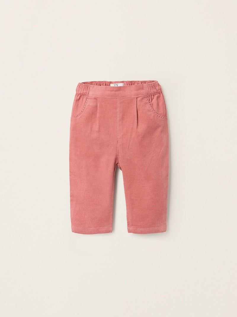 Pantalon en Velours Côtelé Rose - Kiabi