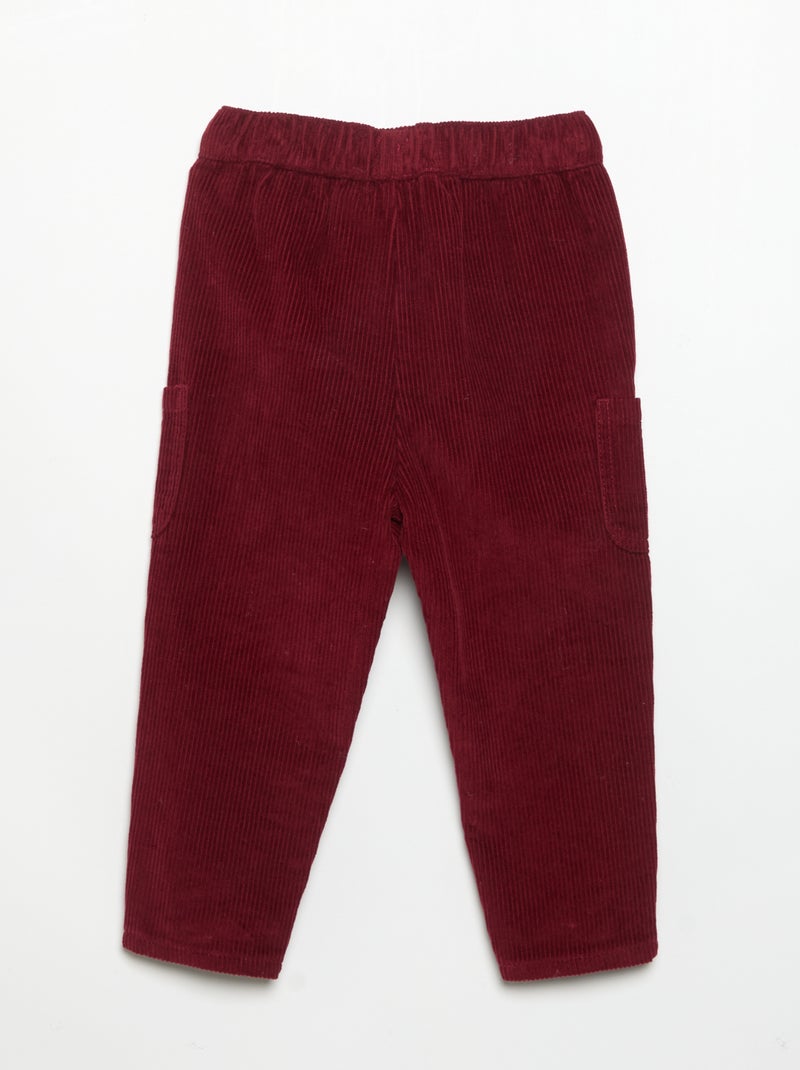 Pantalon en velours côtelé Rouge - Kiabi