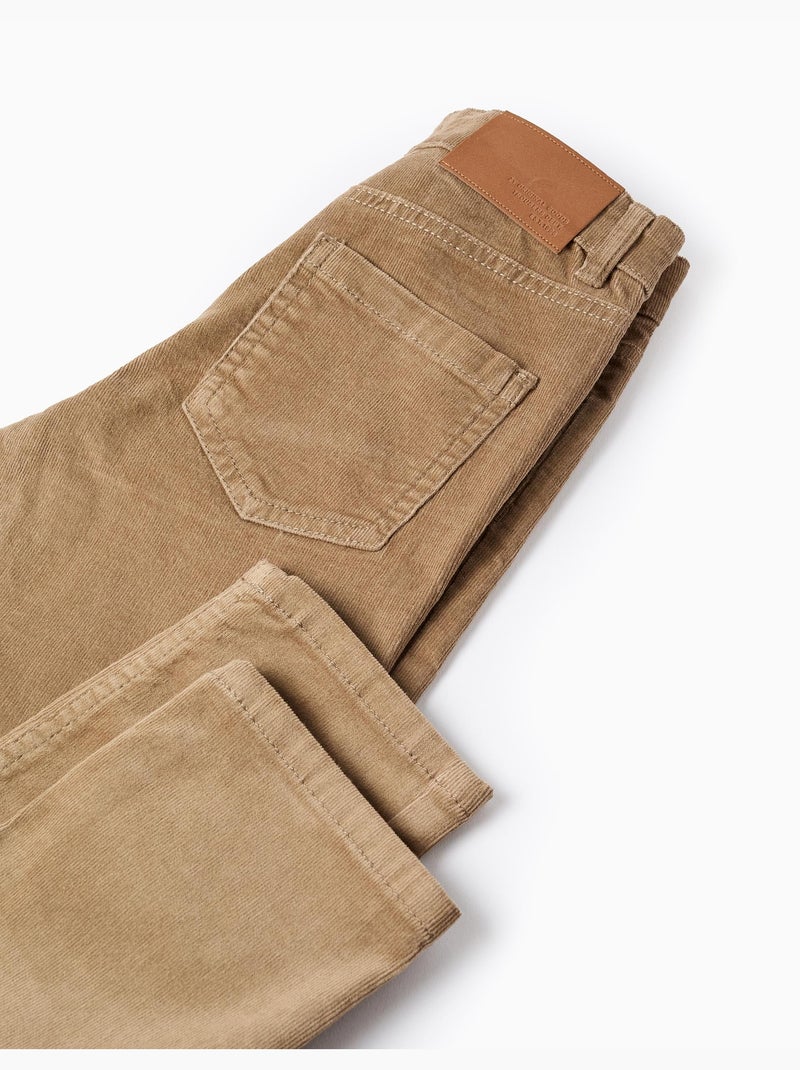 Pantalon en velours côtelé Slim Fit Beige - Kiabi