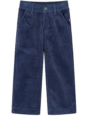 Pantalon en velours côtelé taille jambes larges élastique - vidaxl