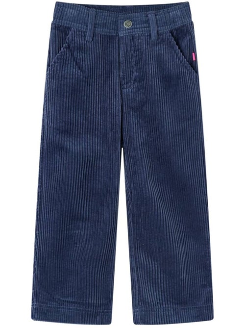 Pantalon en velours côtelé taille jambes larges élastique - vidaxl - Kiabi