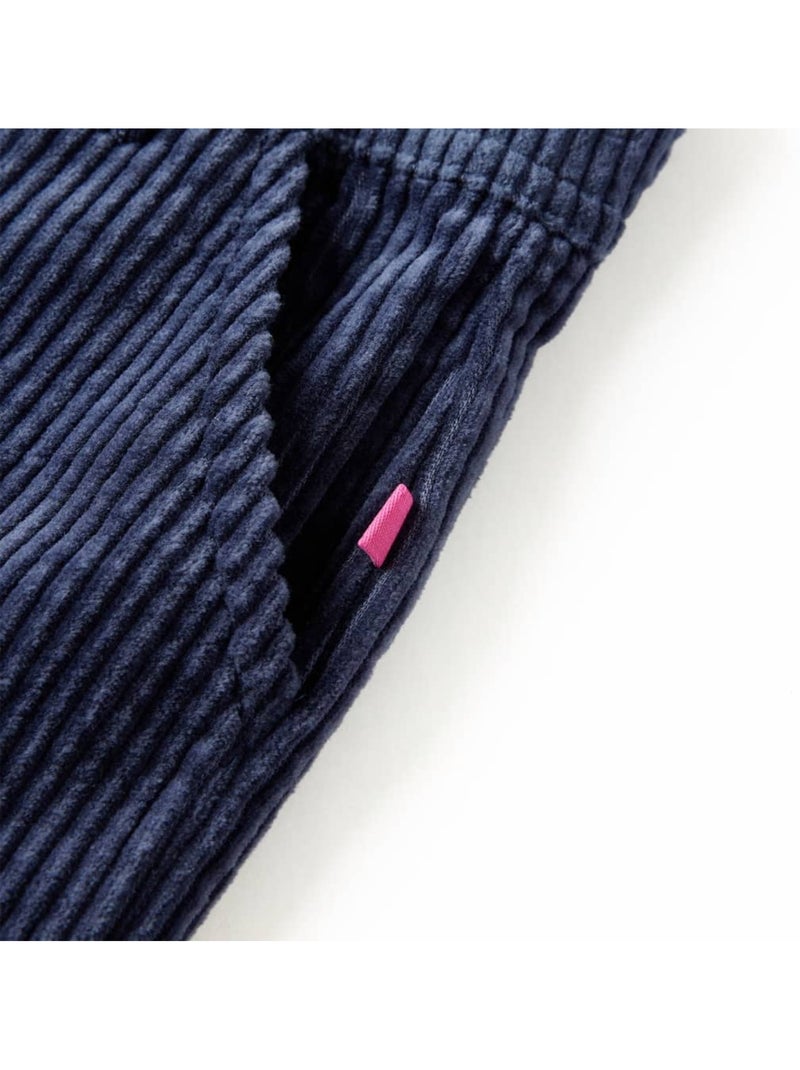Pantalon en velours côtelé taille jambes larges élastique - vidaxl Bleu - Kiabi