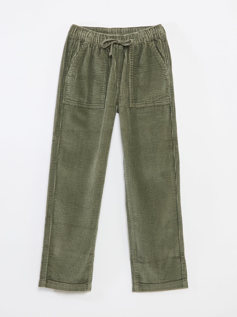 Pantalon en velours côtelé Vert - Kiabi