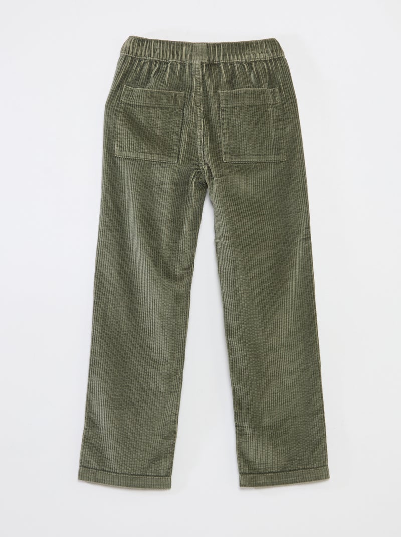 Pantalon en velours côtelé Vert - Kiabi