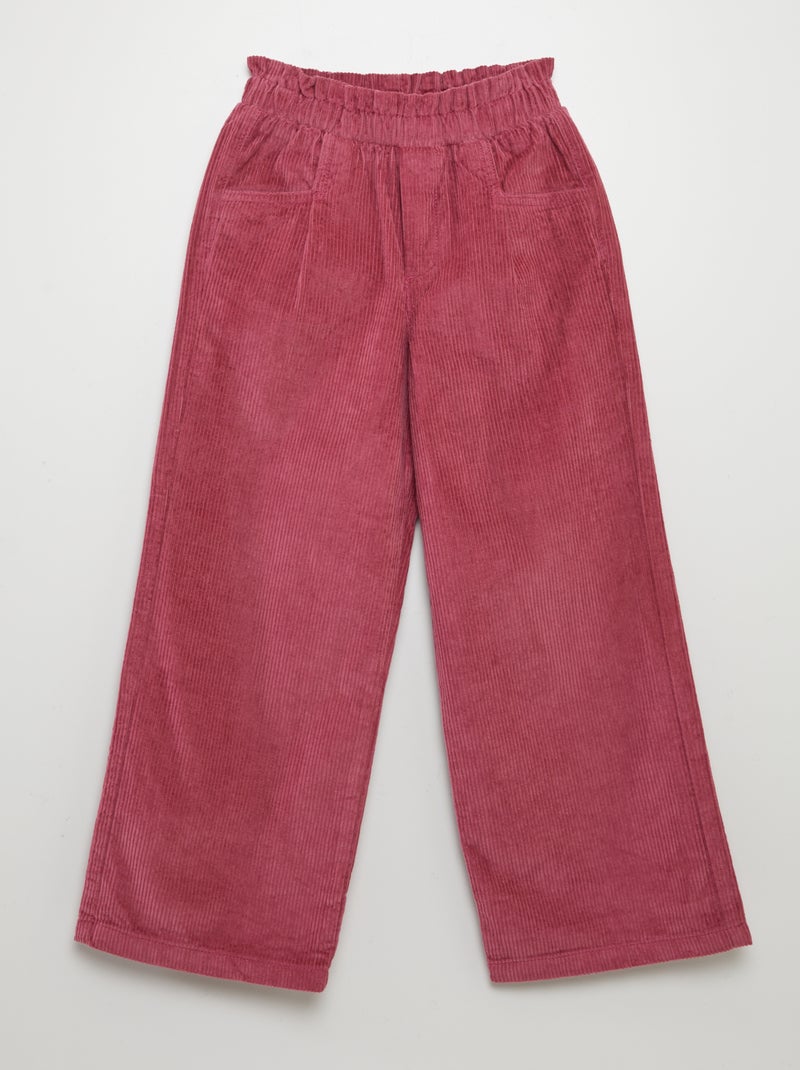 Pantalon en velours côtelé Violet - Kiabi