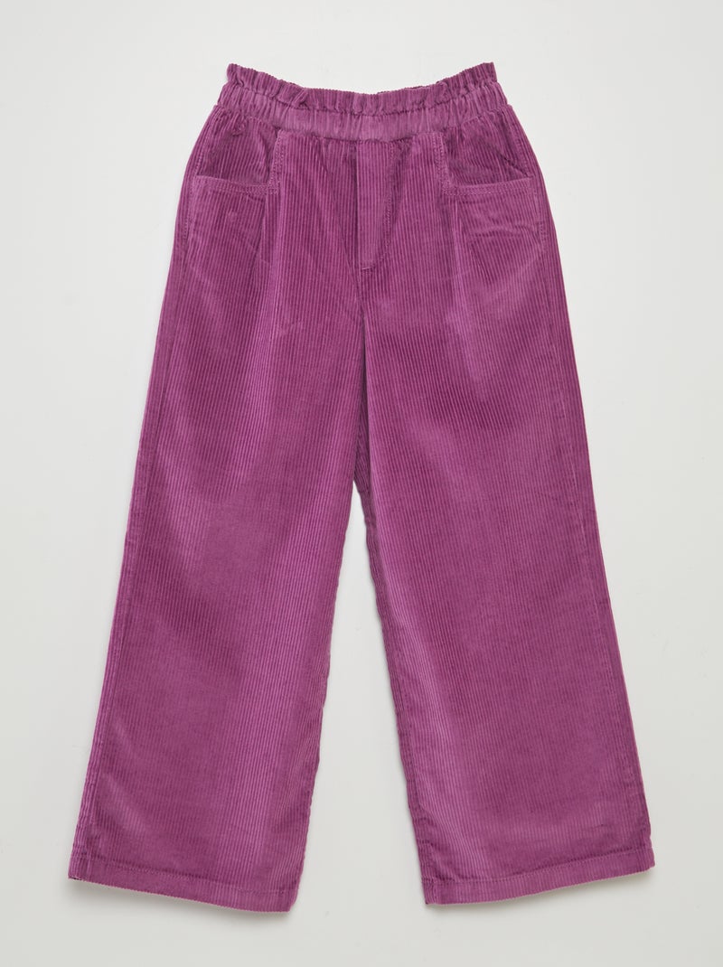 Pantalon en velours côtelé Violet - Kiabi