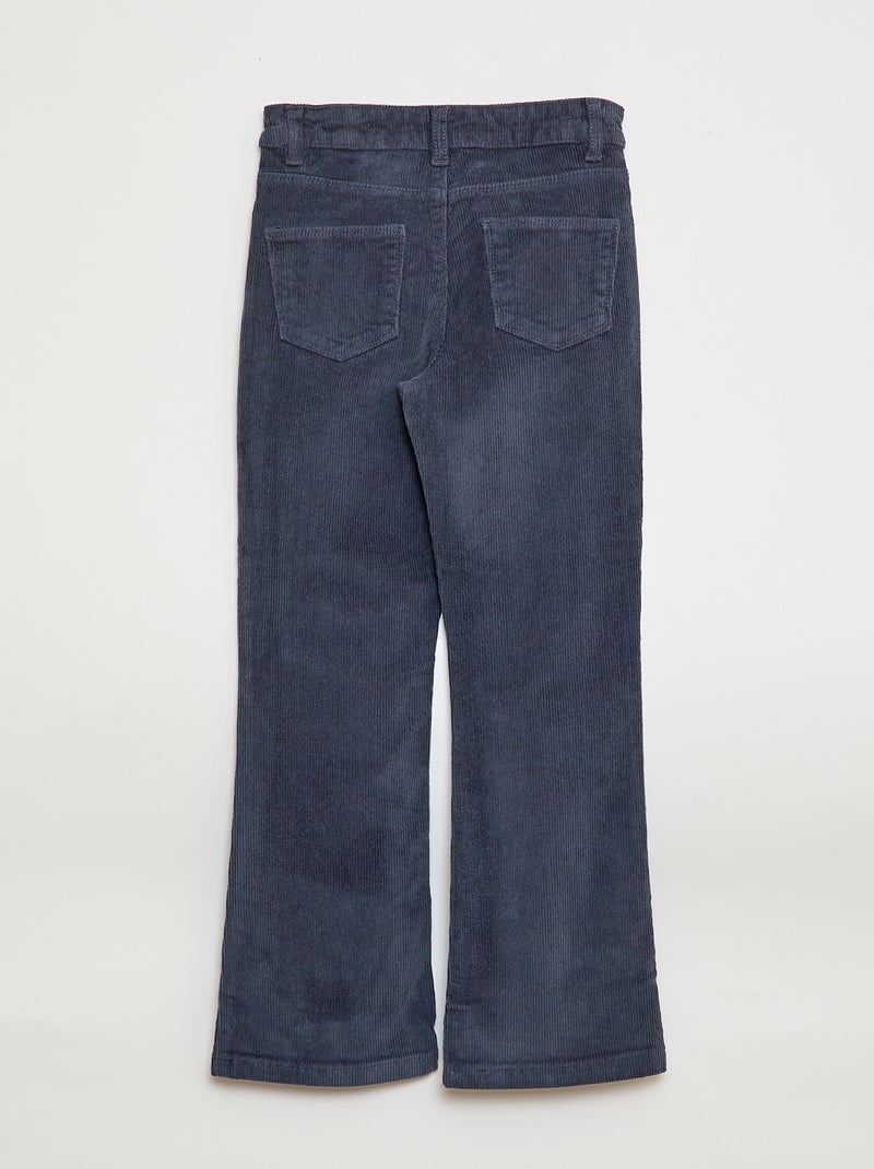 Pantalon en velours coupe flare Gris - Kiabi