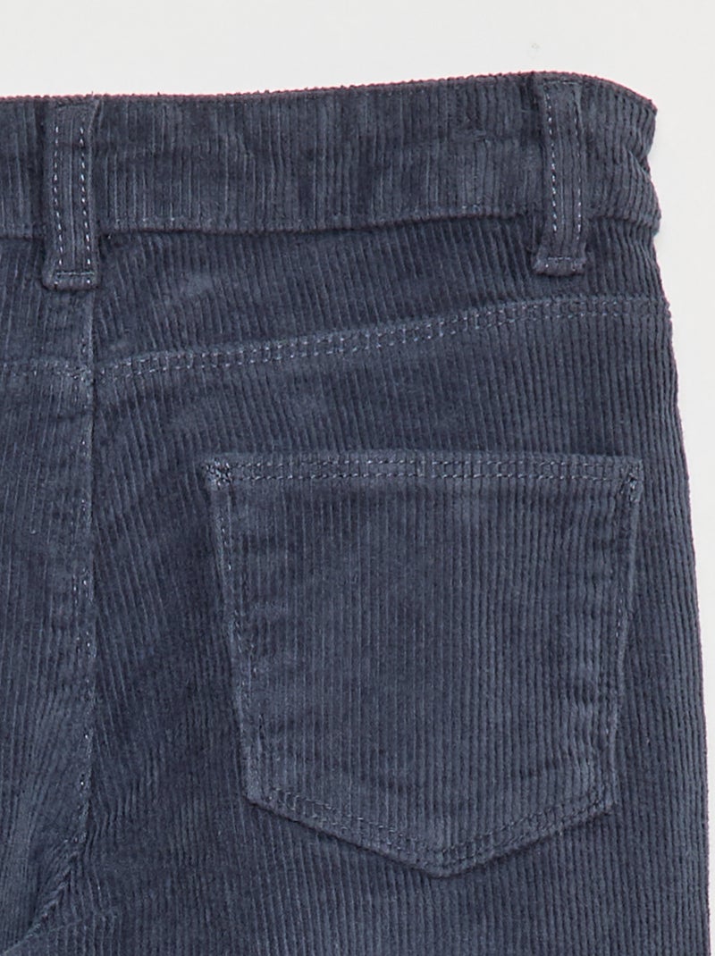 Pantalon en velours coupe flare Gris - Kiabi