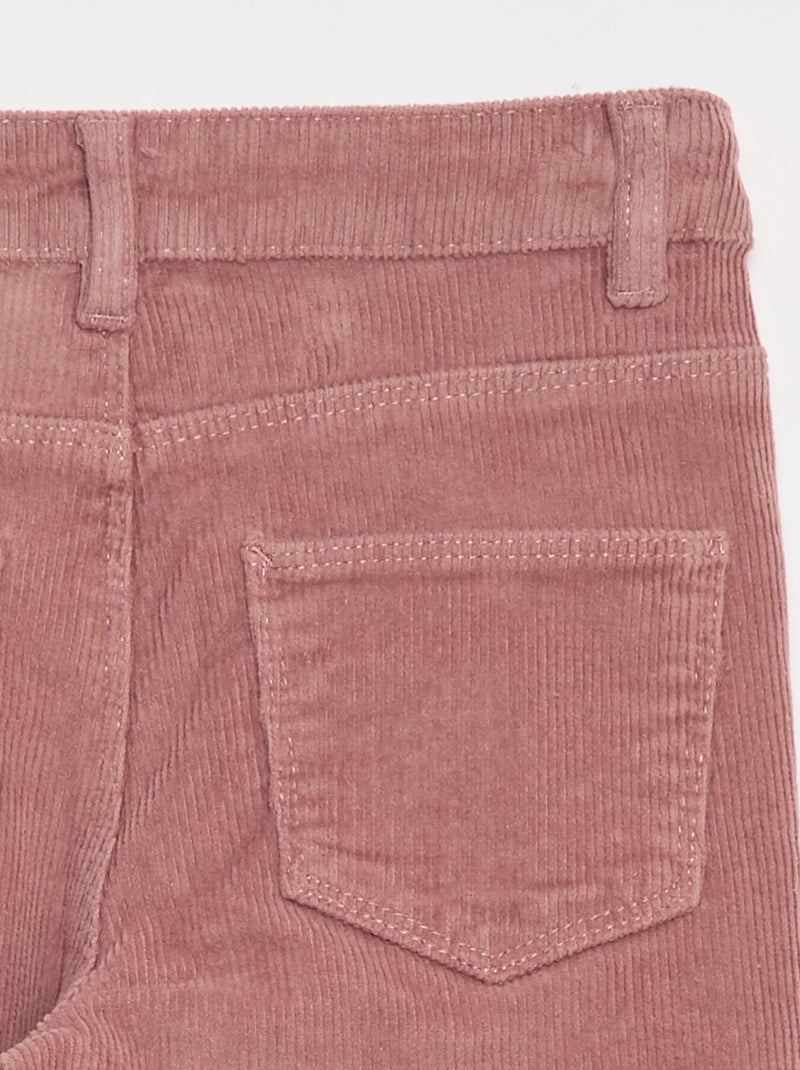 Pantalon en velours coupe flare Rose - Kiabi