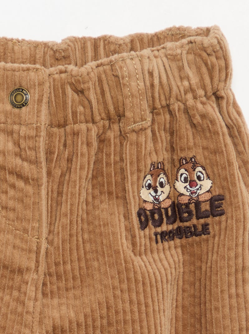 Pantalon en velours 'Disney' Beige - Kiabi
