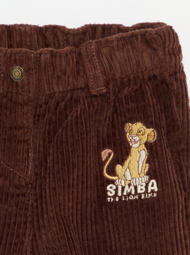 Pantalon en velours 'Disney' Marron - Kiabi