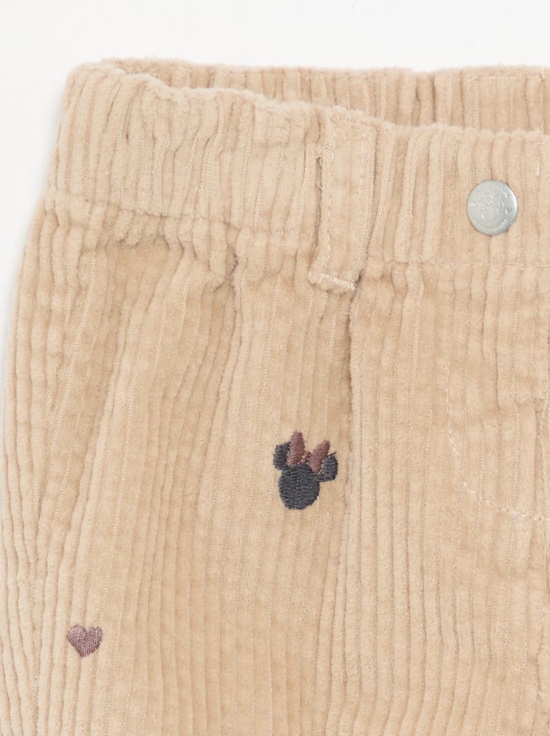 Pantalon en velours 'Disney' 'Minnie' Beige - Kiabi