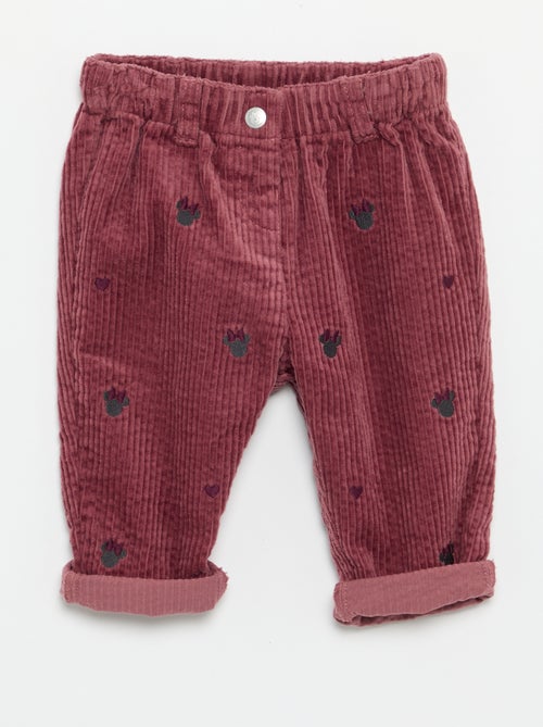 Pantalon en velours 'Disney' 'Minnie' - Kiabi