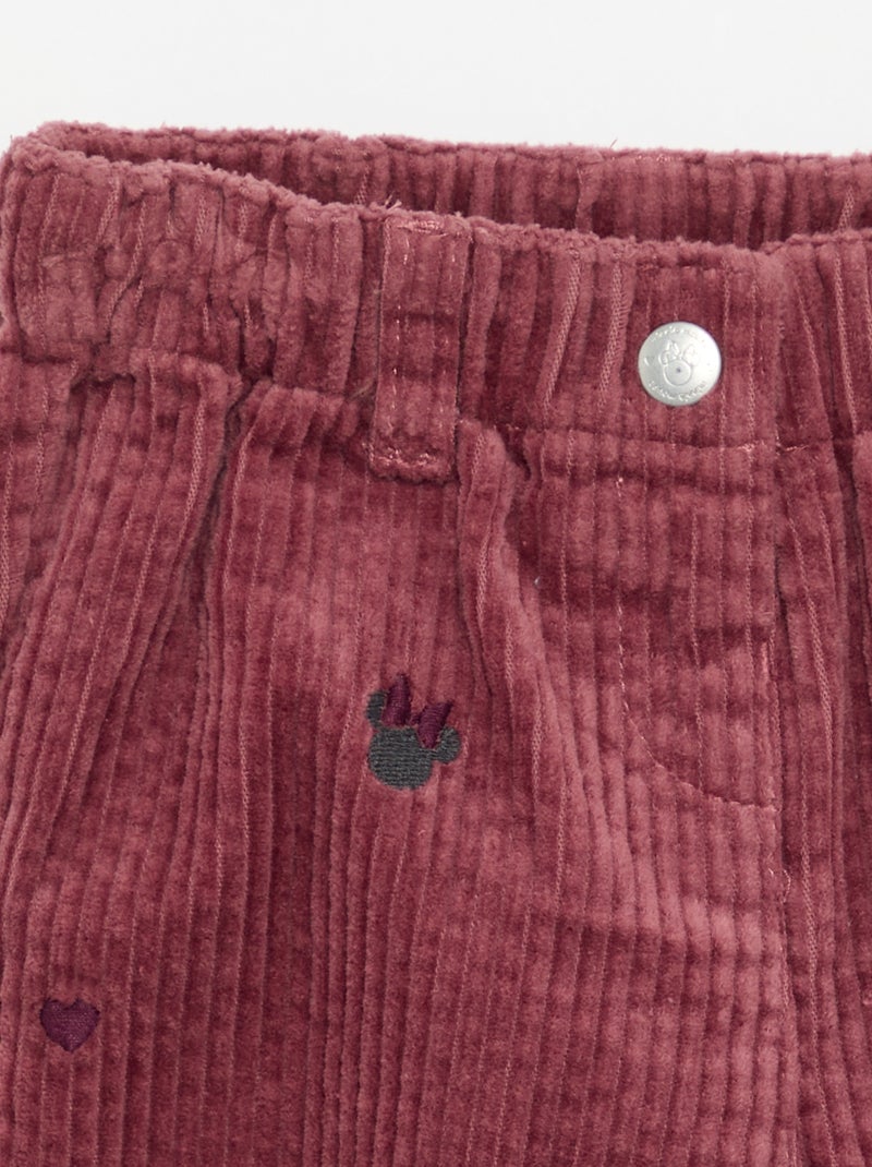 Pantalon en velours 'Disney' 'Minnie' Rose - Kiabi