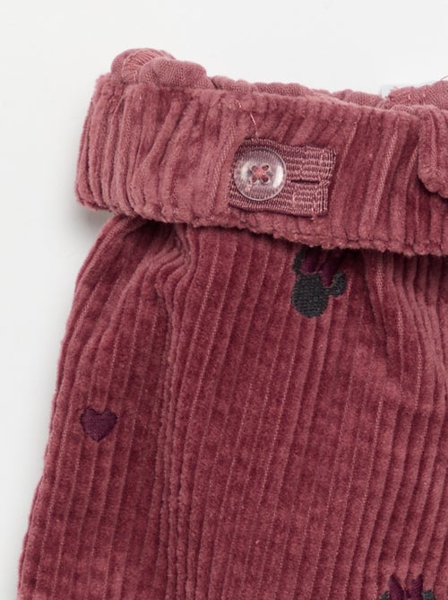 Pantalon en velours 'Disney' 'Minnie' - Kiabi