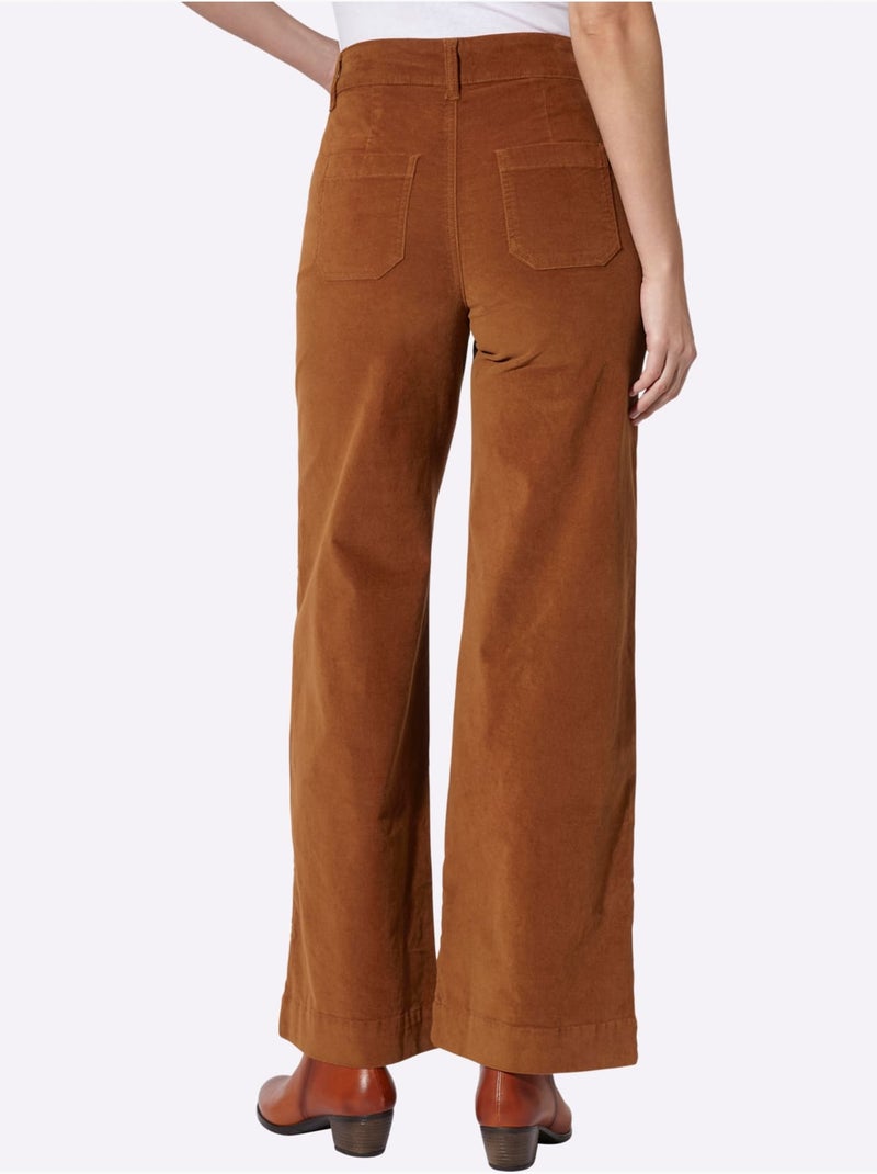 Pantalon en velours douceur infinie - taille standard - helline Ambre - Kiabi