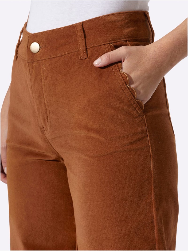 Pantalon en velours douceur infinie - taille standard - helline Ambre - Kiabi