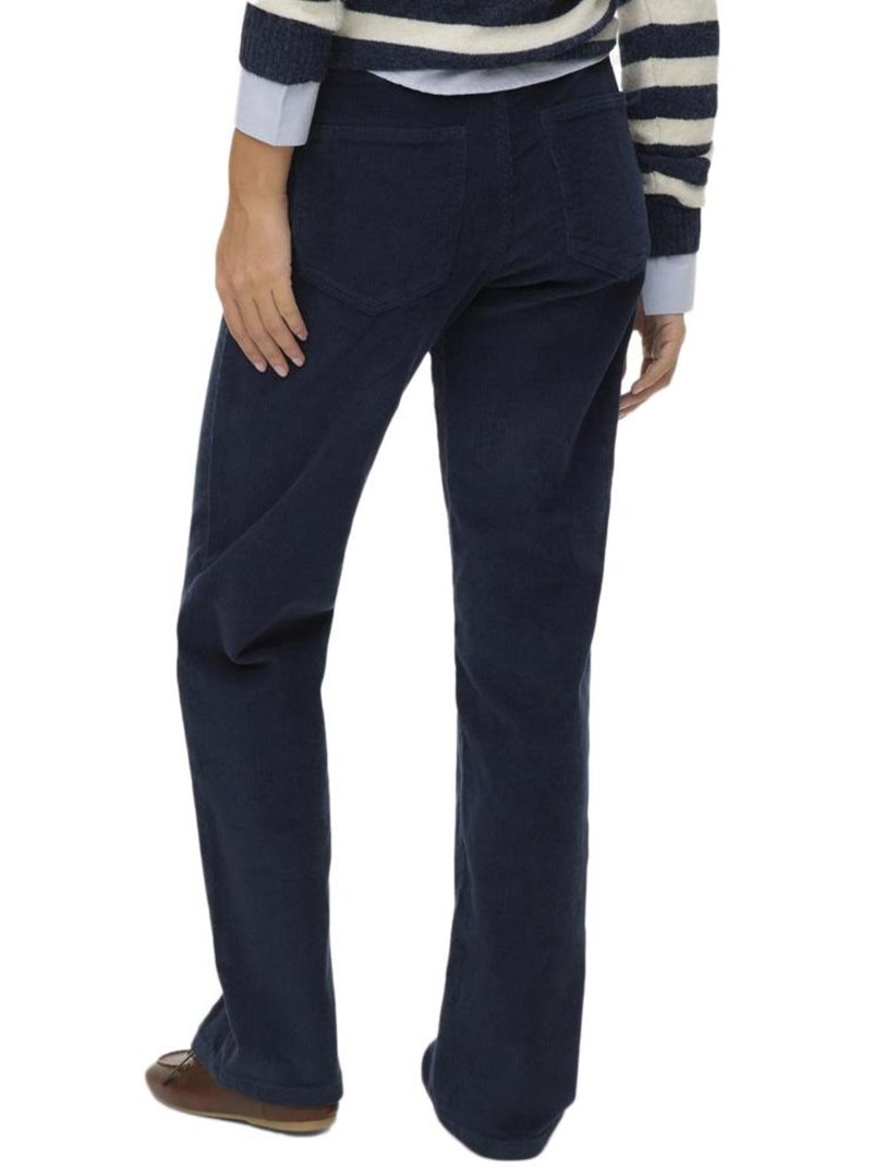 Pantalon en Velours Femme Vero Moda Bleu marine - Kiabi