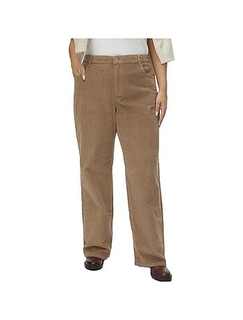 Pantalon en Velours Foncer Femme Vero Moda Curve Corudroy