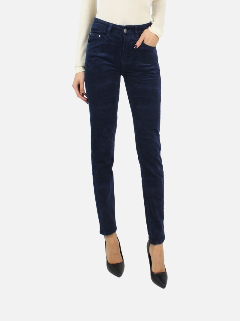 pantalon en velours Kebello Bleu - Kiabi