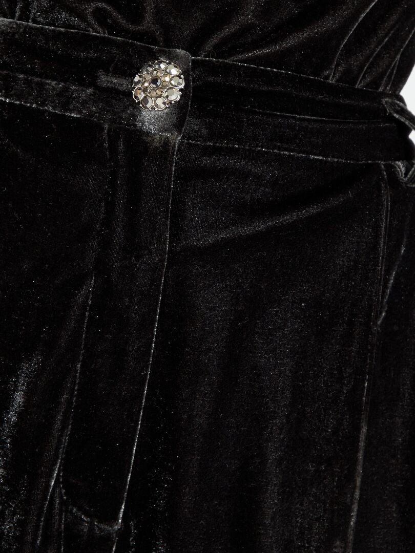 Pantalon Velours Noir An'ge - Taille 40 - Coton - Longueur 83cm - Occasion Très Bon État