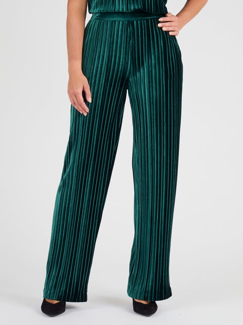 Pantalon en velours plissé satiné - Damart - Kiabi