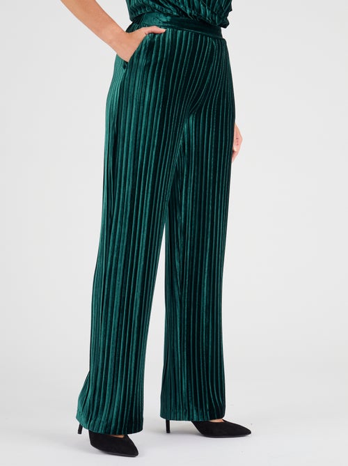 Pantalon en velours plissé satiné - Damart - Kiabi