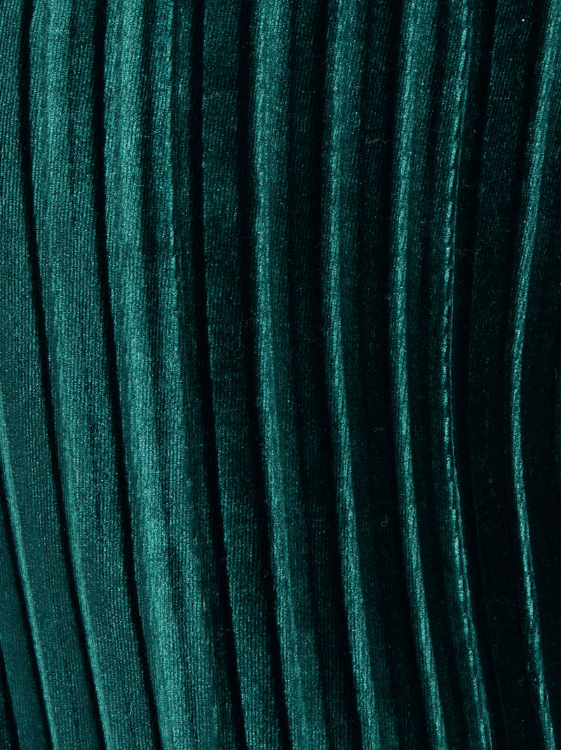 Pantalon en velours plissé satiné - Damart Vert - Kiabi