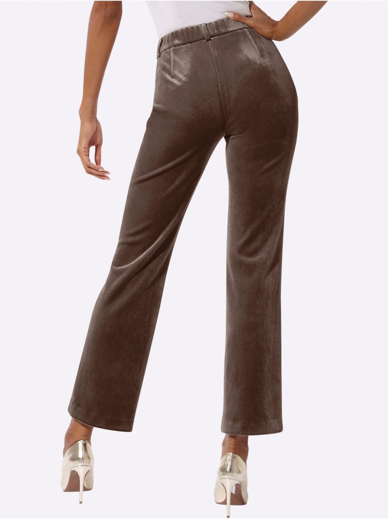 Pantalon en velours qualité velours douce - taille standard - helline Marron/Choco - Kiabi