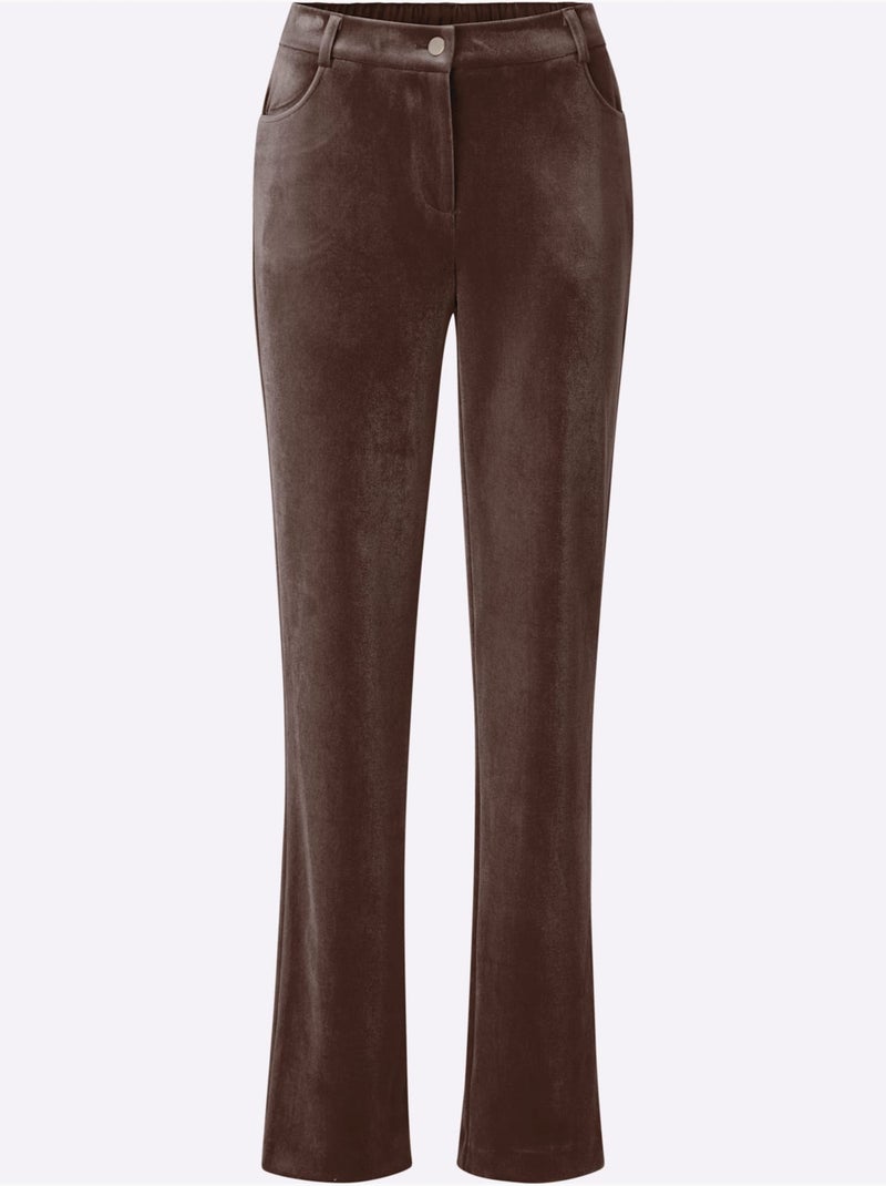 Pantalon en velours qualité velours douce - taille standard - helline Marron/Choco - Kiabi