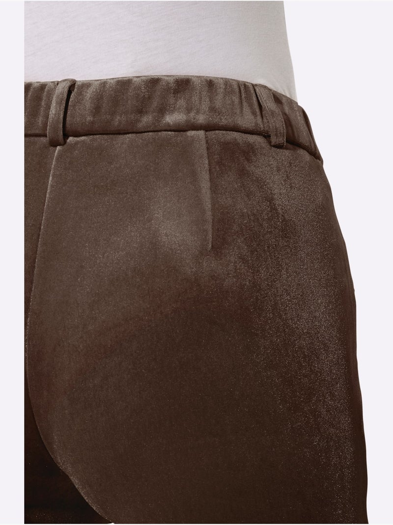 Pantalon en velours qualité velours douce - taille standard - helline Marron/Choco - Kiabi