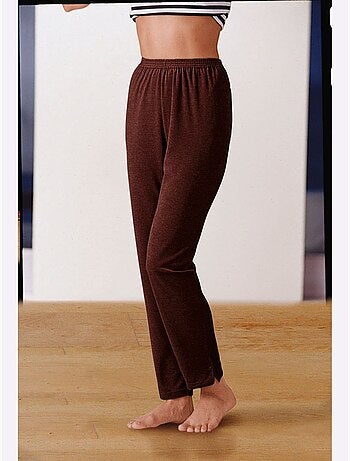 Pantalon en velours ras avec ceinture élastique et poches - Taille courte - Witt