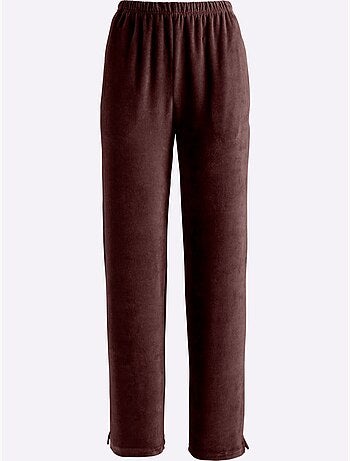 Pantalon en velours ras avec ceinture élastique et poches - Taille courte - Witt