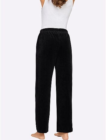 Pantalon en velours ras avec ceinture élastique et poches - Taille courte - Witt