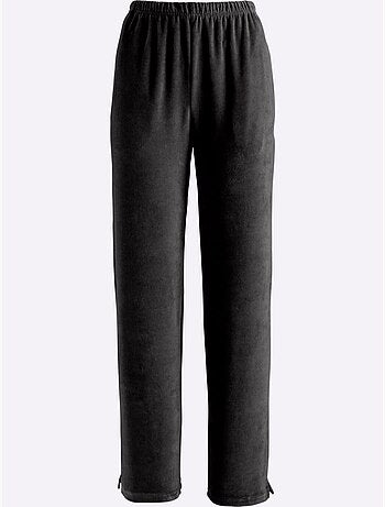 Pantalon en velours ras avec ceinture élastique et poches - Taille courte - Witt