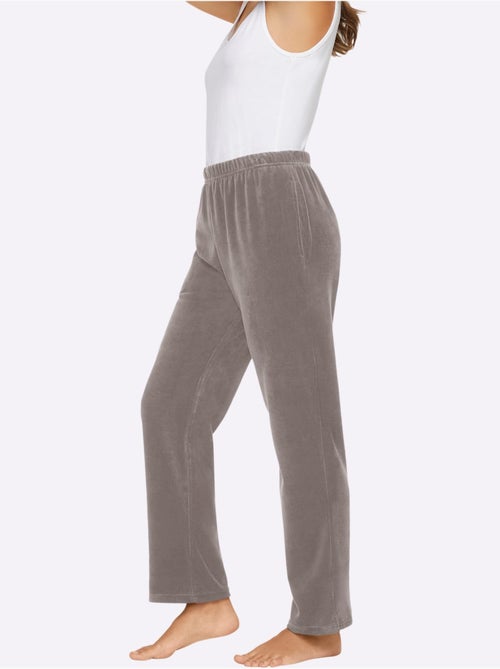 Pantalon en velours ras avec ceinture élastique et poches - Taille courte - Witt - Kiabi