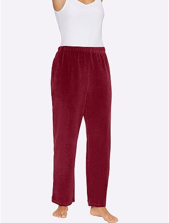 Pantalon en velours ras avec ceinture élastique et poches - Taille courte - Witt