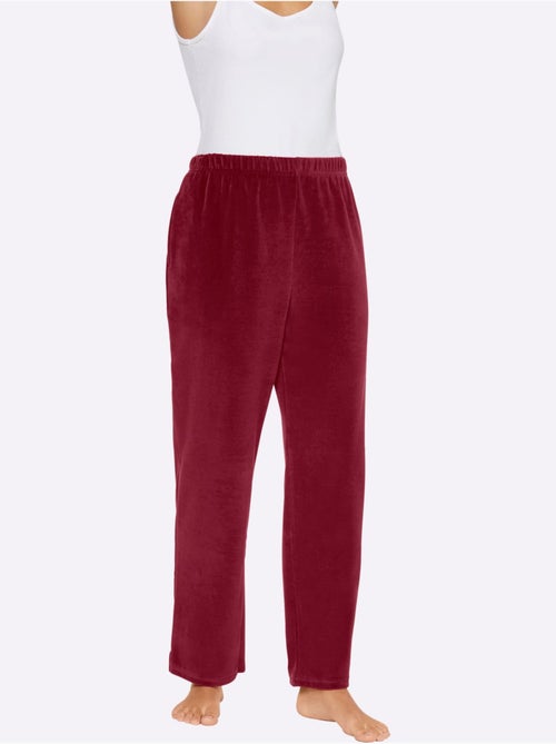 Pantalon en velours ras avec ceinture élastique et poches - Taille courte - Witt - Kiabi