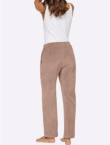 Pantalon en velours ras à ceinture élastique et poches - Taille standard - Witt