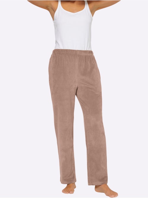 Pantalon en velours ras avec ceinture élastique et poches - Taille standard - Witt - Kiabi