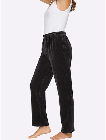 Pantalon en velours ras à ceinture élastique et poches - Taille standard - Witt