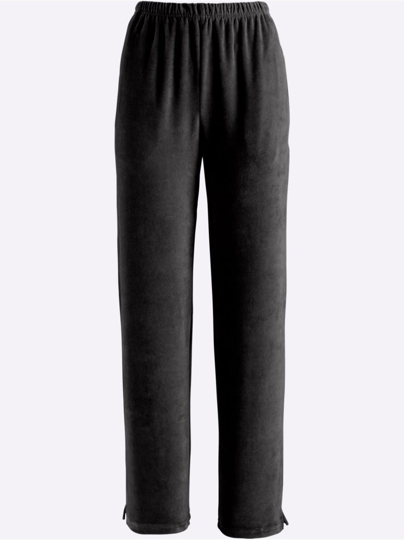 Pantalon En Velours Ras Chandail En Velours Ras - Taille Courte - Witt gris anthracite - Kiabi