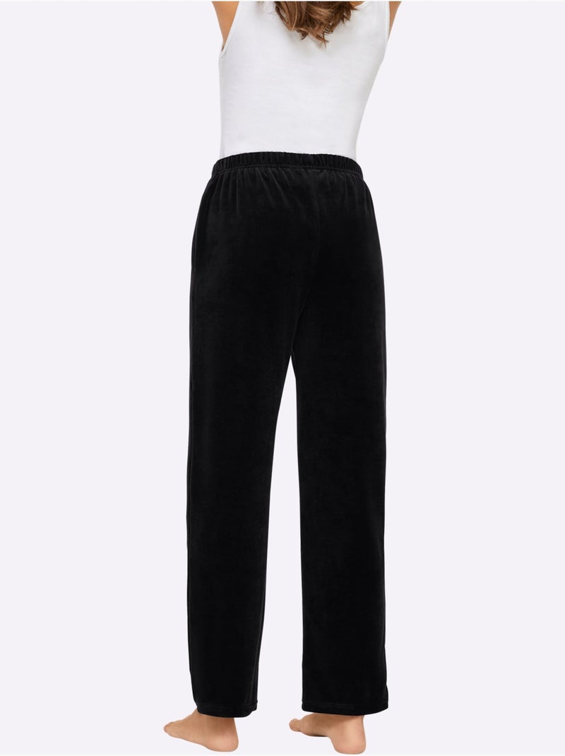 Pantalon En Velours Ras Chandail En Velours Ras - Taille Courte - Witt Noir - Kiabi