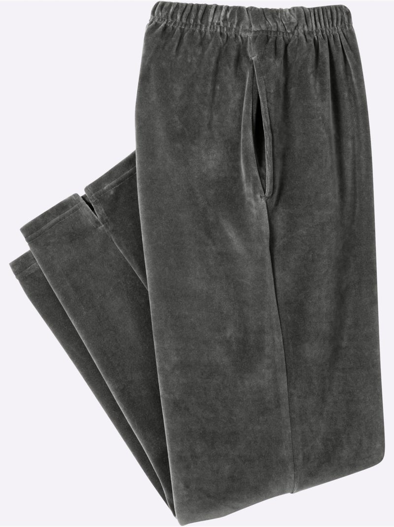 Pantalon en velours ras chandail en velours ras - taille standard - moda vilona Gris foncé - Kiabi