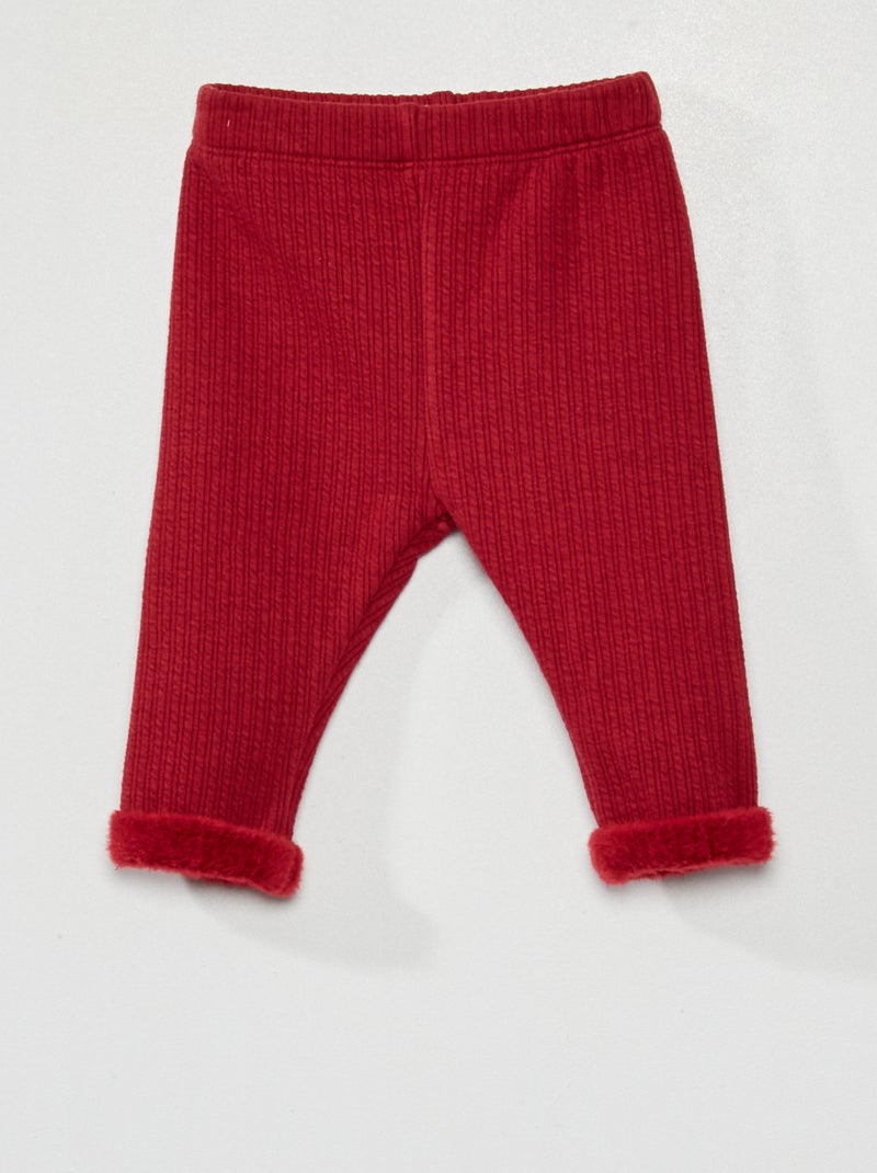 Pantalon en velours rouge bordeaux - Kiabi