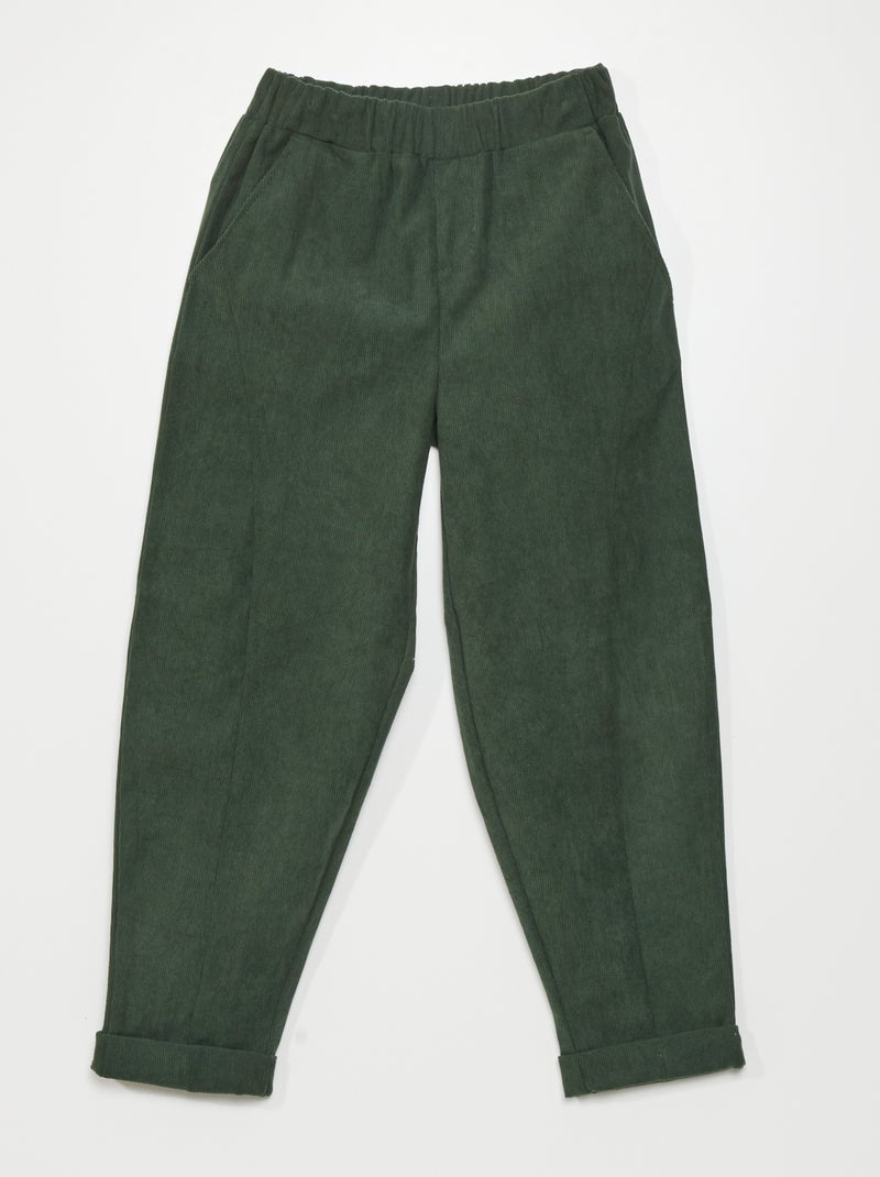 Pantalon en velours Vert - Kiabi