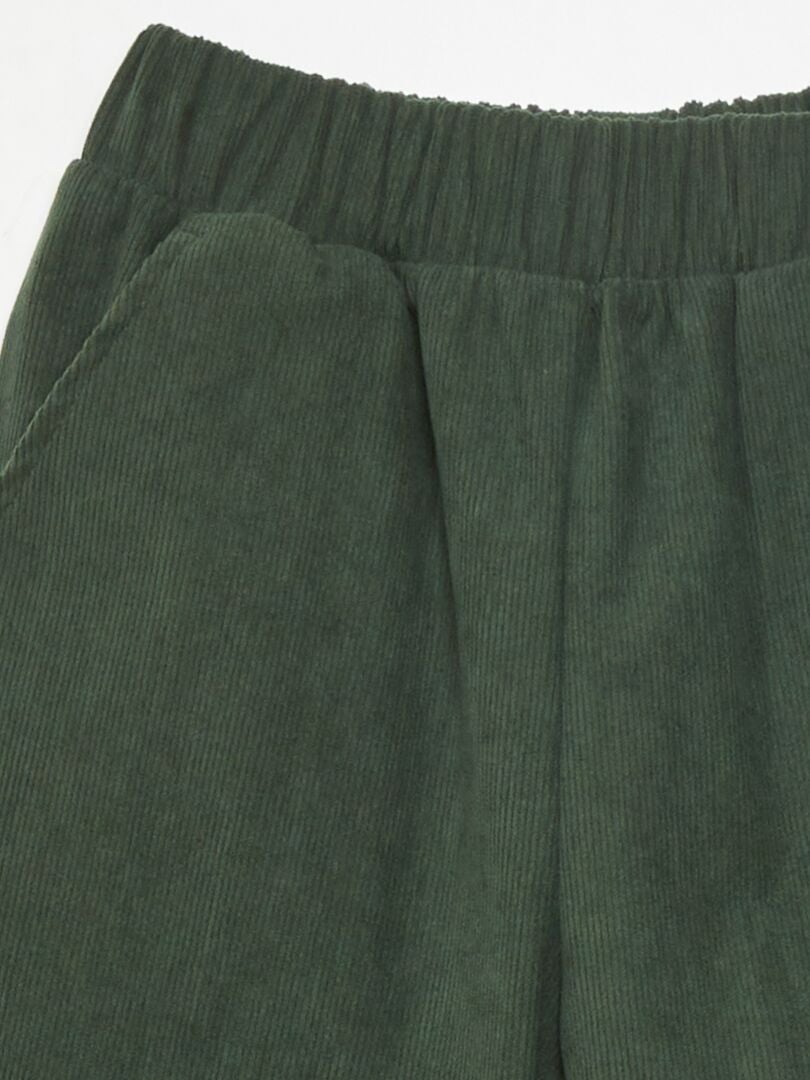Pantalon en velours Vert - Kiabi