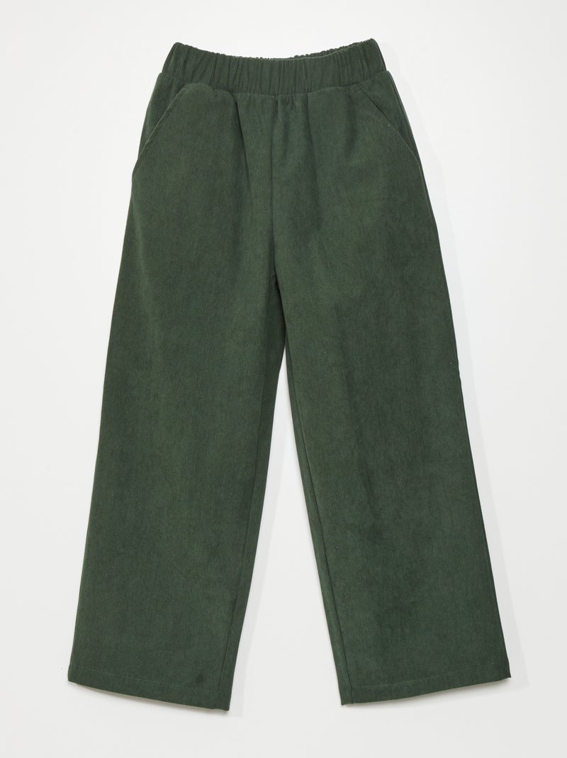 Pantalon en velours Vert - Kiabi