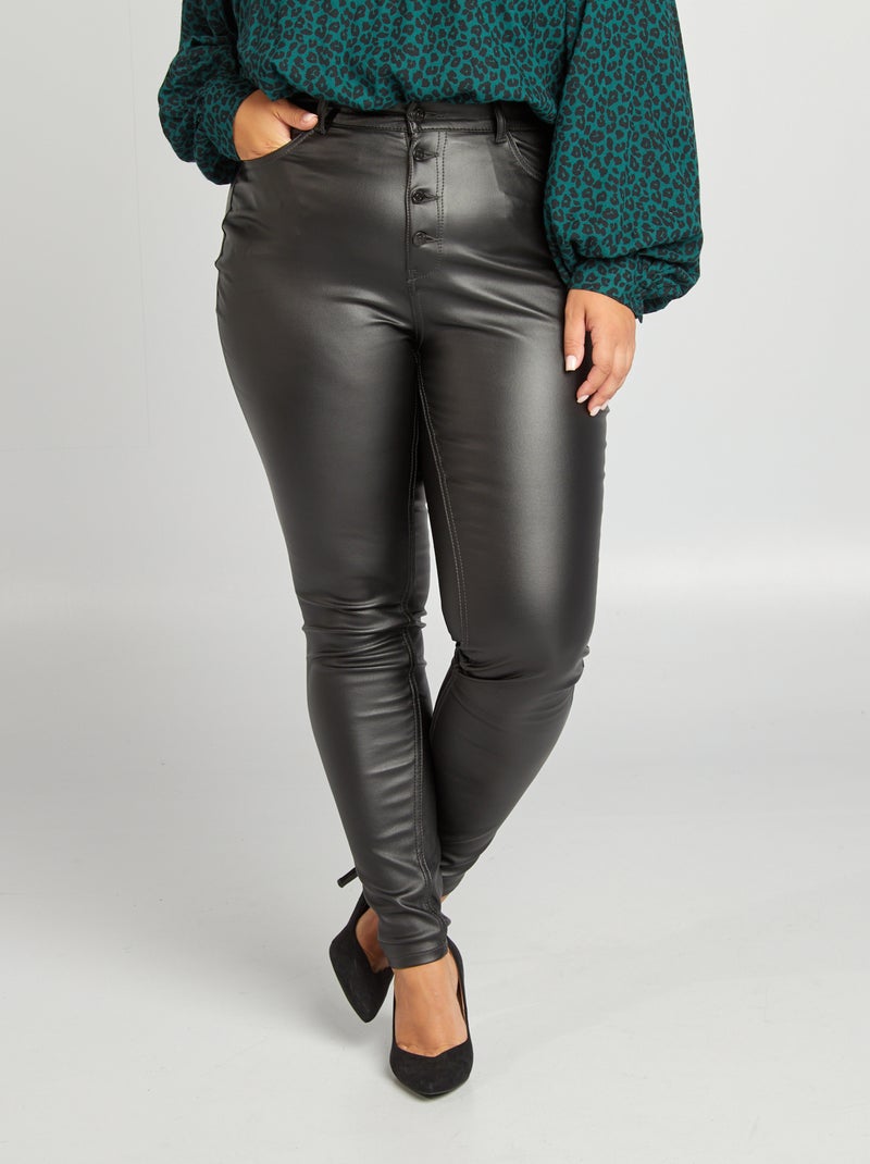 Pantalon enduit noir - Kiabi